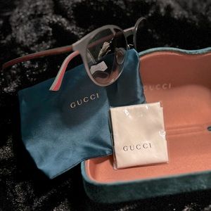 Like New Gucci Best Ruthenium Unisex Sunglasses With Authenticity Card
